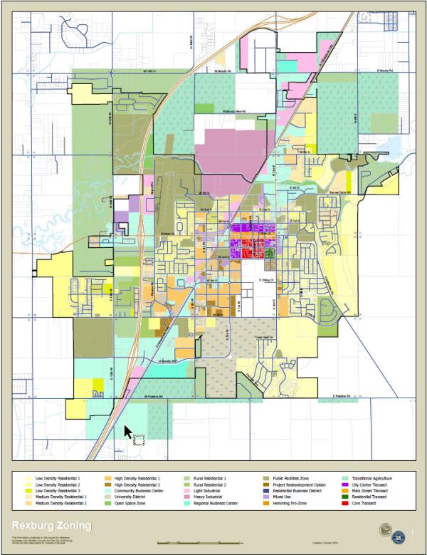 Rexburg Zoning Map October 2024